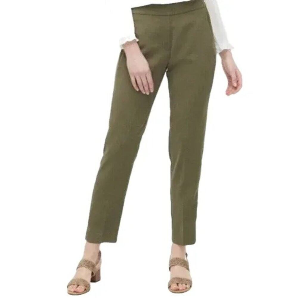 NEW J.CREW Jamie Pull On Trouser Pants in Olive Green SZ 4